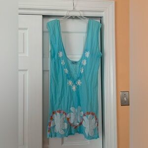 Letarte handmade blue beach coverup